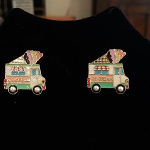 Ice Cream Truck Post Earrings for Girls or Women